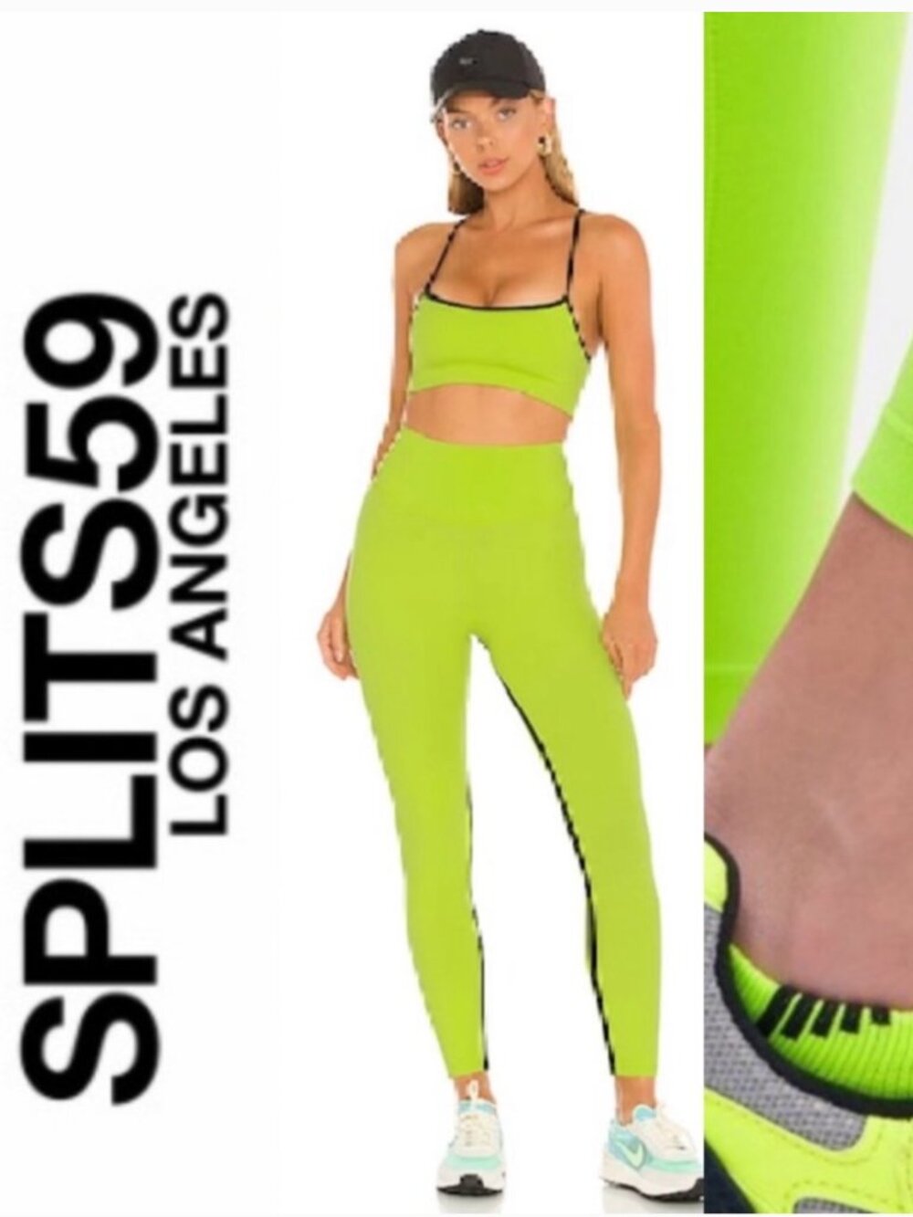 Splits59 Liya Airweight High Waist Legging, Neon Lime Nwe